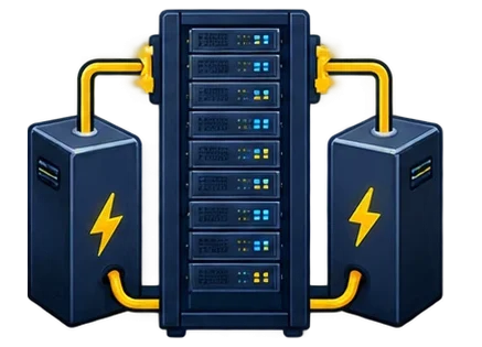 dual redundant power feeds connected to a server rack for reliable michigan data center operations