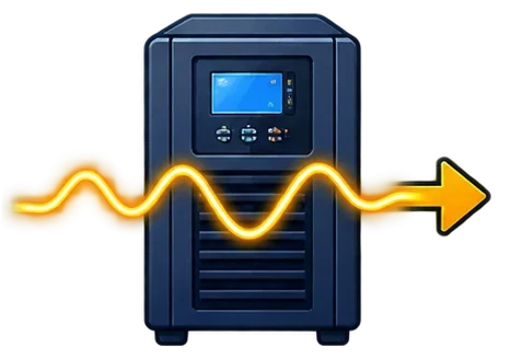 online ups system delivering continuous backup power without interruption to data center equipment