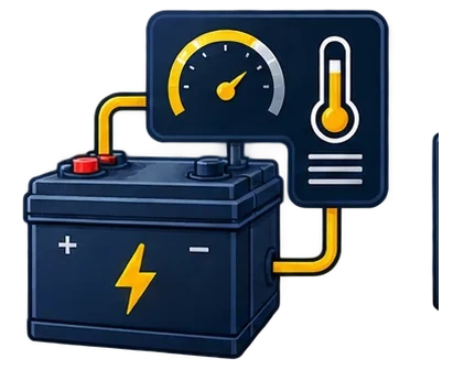 ups battery monitoring system displaying temperature and battery health for michigan data centers